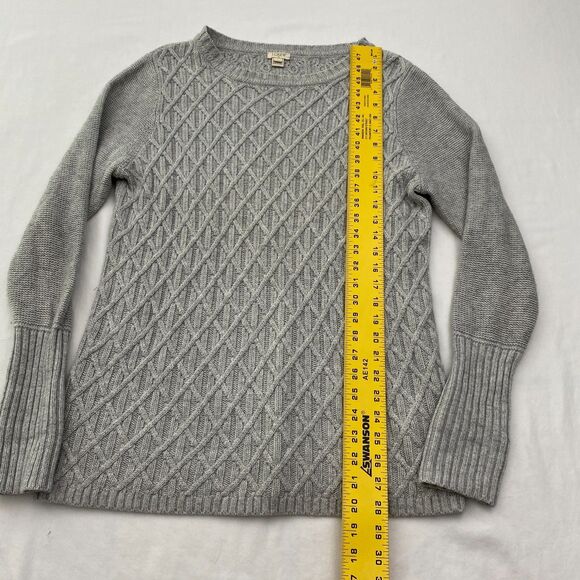 J Crew Sweater Womens Large Gray Knit Wool Blend Long Sleeve Cozy Casual - Picture 5 of 8